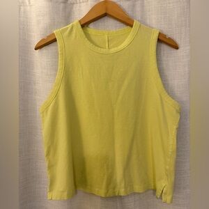 Neon yellow classic cotton blend Lululemon Sleeveless Women's Top